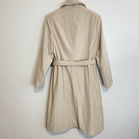 Burberrys Women's Trench Coat Vintage Novacek Lined Cream Tan Large Belted - Picture 2 of 14